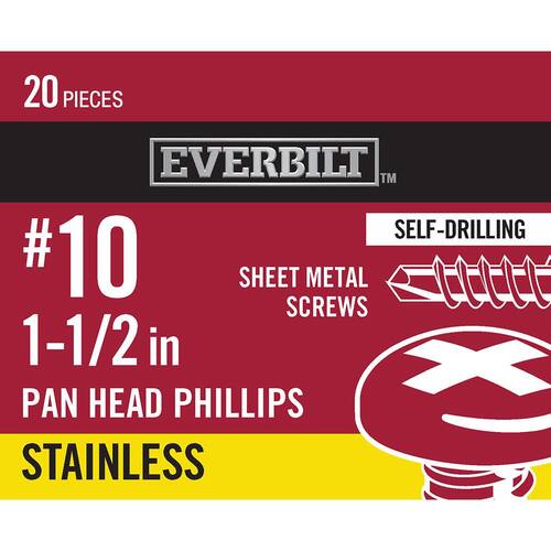 Sheet Metal Screws 1-1/2 in. Phillips Pan-Head (20-Pack)