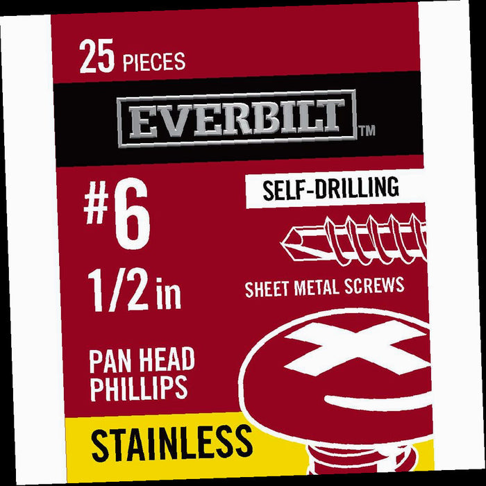Sheet Metal Screws 1/2 in. Phillips Pan-Head 25-Pack