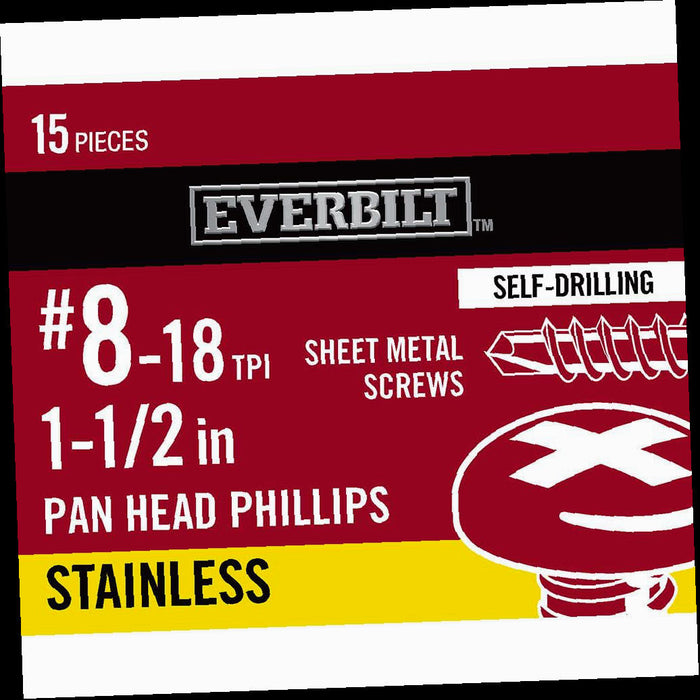 Sheet Metal Screws 1-1/2 in. Phillips Pan-Head (15-Pack)