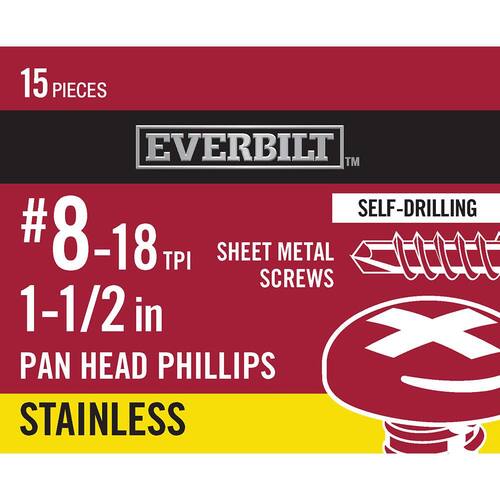 Sheet Metal Screws 1-1/2 in. Phillips Pan-Head (15-Pack)