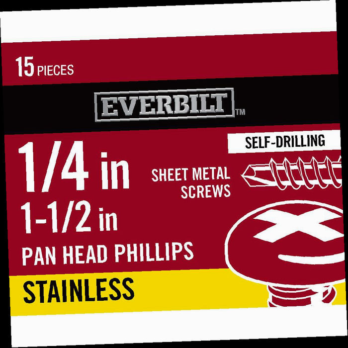 Sheet Metal Screws 1-1/2 in. Phillips Pan-Head Self-Drilling (15-Pack)