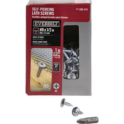 Sheet Metal Screws #8 1/2 in Truss Head Phillips Zinc Plated (265-Pack)