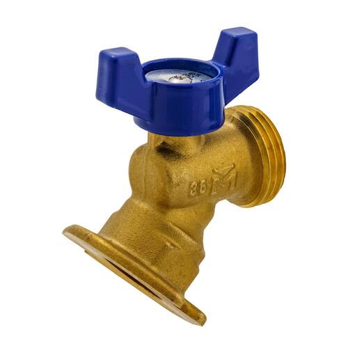 Sillcock Valve Brass Quarter-Turn 1/2 in. FIP x MHT with Flange