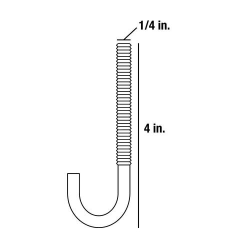 J-Bolt 3/8 in. x 3-1/2 in. Zinc