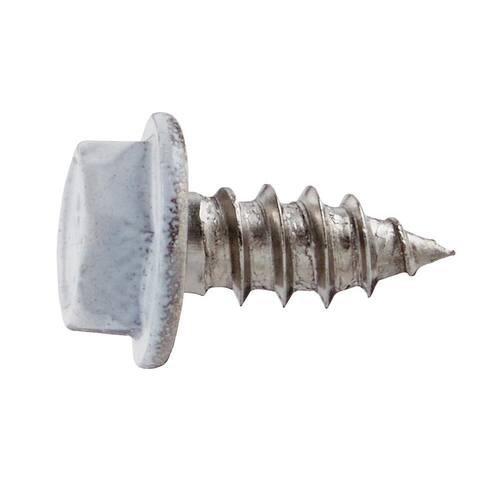 Gutter Sheet Metal Screw  #8 x 3/8 in. White Stainless Steel Hex Head (25-Pack)