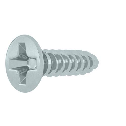 Sheet Metal Screws #10 3/4 in Flat Head Phillips Zinc Plated (100-Pack)