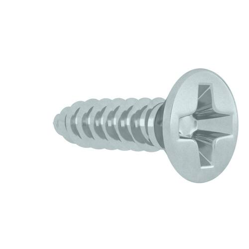 Sheet Metal Screws #10 3/4 in Flat Head Phillips Zinc Plated (100-Pack)