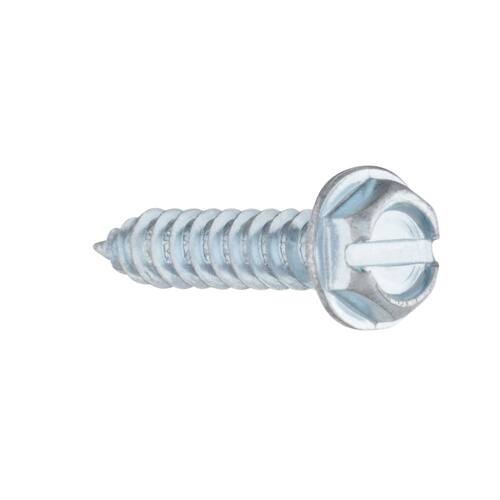 Sheet Metal Screws #8 3/4 in Hex Head Slotted Zinc Plated (100-Pack)