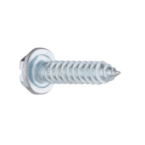 Sheet Metal Screws #8 3/4 in Hex Head Slotted Zinc Plated (100-Pack)