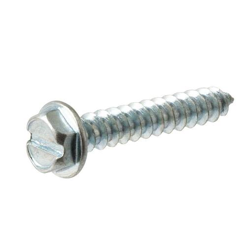 Sheet Metal Screws #8 3/4 in Hex Head Slotted Zinc Plated (100-Pack)