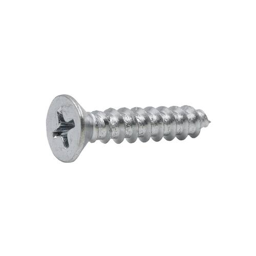 Sheet Metal Screws #10 1 in Flat Head Phillips Zinc Plated (50-Pack)