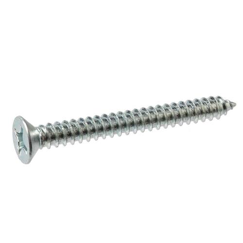 Sheet Metal Screws #10 2-1/2 in Flat Head Phillips Zinc Plated (50-Pack)