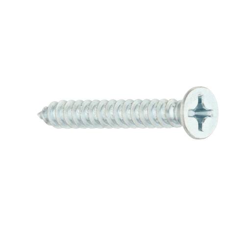 Sheet Metal Screw Zinc Plated Phillips Flat Head 14 x 2 in. (15-Pack)