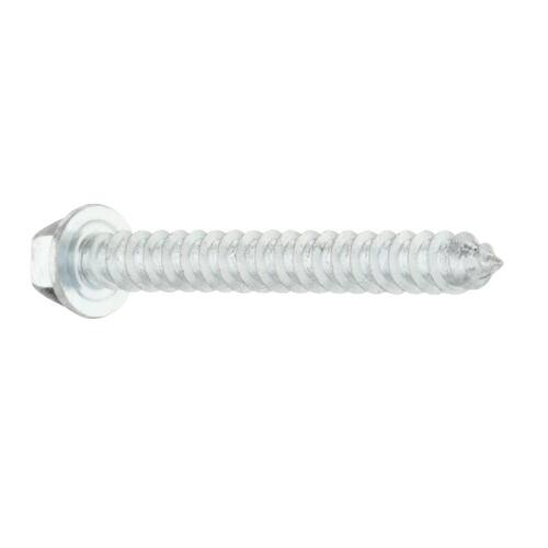 Sheet Metal Screw 12 x 2 in. Slotted Hex Head Zinc Plated (25-Pack)