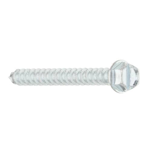 Sheet Metal Screw 12 x 2 in. Slotted Hex Head Zinc Plated (25-Pack)