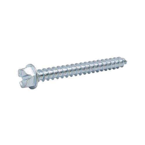 Sheet Metal Screw 12 x 2 in. Slotted Hex Head Zinc Plated (25-Pack)