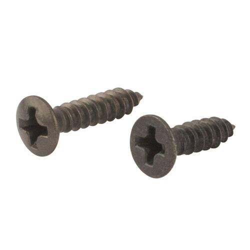 Cabinet Hinge Screw Flat-Head Phillips Oil-Rubbed Bronze (10-Piece per Pack)