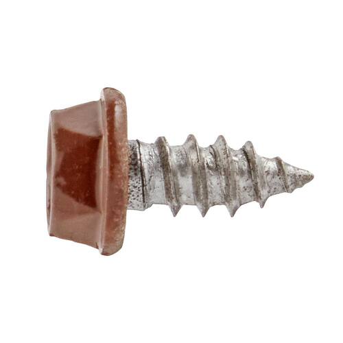 Gutter Sheet Metal Screw Brown Stainless Steel Hex Head #8 x 3/8 in. (25-Pack)