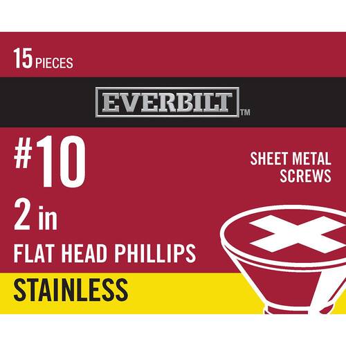 Sheet Metal Screws 2 in. Phillips Flat-Head (15-Pack)