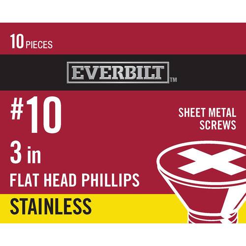 Sheet Metal Screws 2 in. Phillips Flat-Head 10-Pack