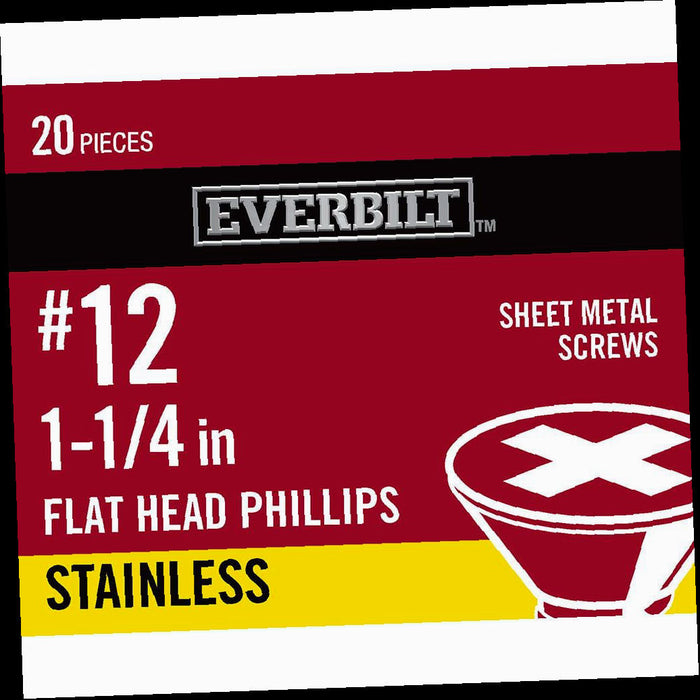 Sheet Metal Screws 1-1/4 in. Phillips Flat-Head (20-Pack)