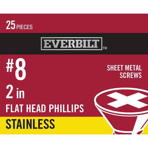 Sheet Metal Screws 2 in. Phillips Flat-Head (25-Pack)