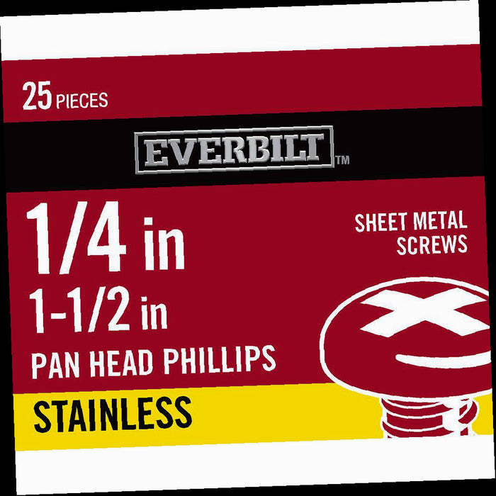 Sheet Metal Screws 1-1/2 in. Phillips Pan-Head (25-Pack)