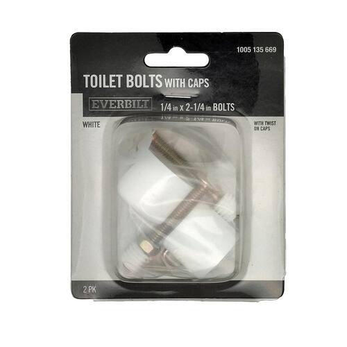 Toilet Bolts 1/4 in. x 2-1/4 in. with Caps