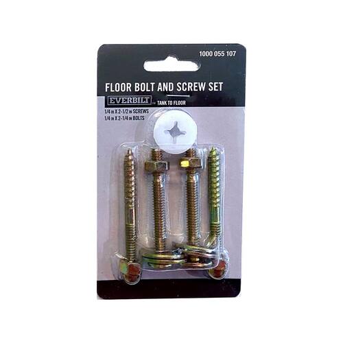 Toilet Floor Bolt and Screw Kit 1/4 in. x 2-1/4 in.