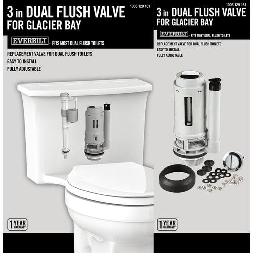 Toilets Dual Flush Valve for 3 in. Glacier Bay