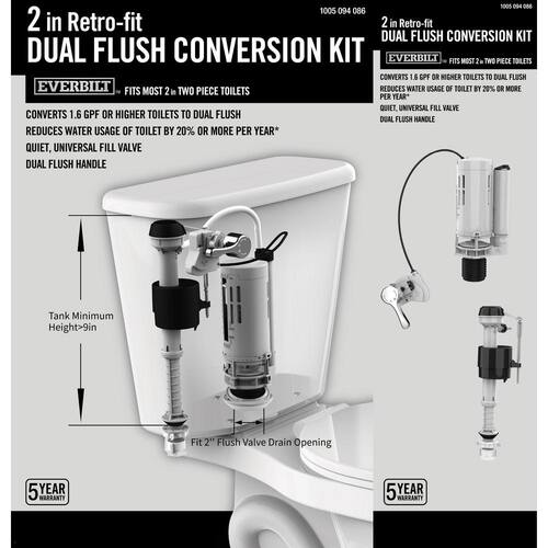 Toilet Conversion Kit Dual Flush 2 in.