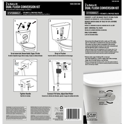 Toilet Conversion Kit Dual Flush 2 in.