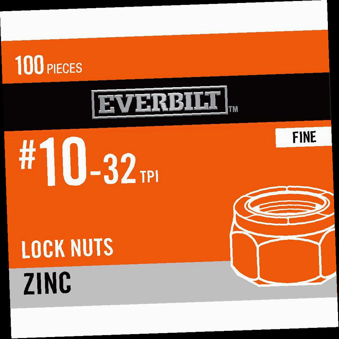 Wing Nuts, #10-32, Zinc Plated Nylon Lock Nut, (100-Pack)