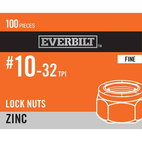 Lock Nut #10-32 Zinc Plated Nylon (100-Pack)