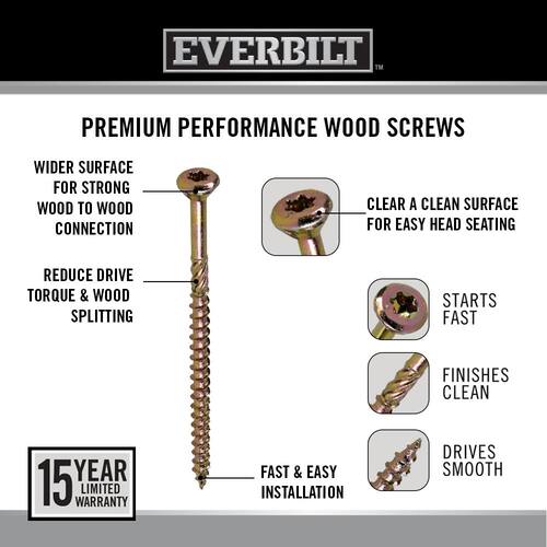 Wood Screws #8 x 1-3/4 in. Star Drive Flat Head Interior 175-Pack