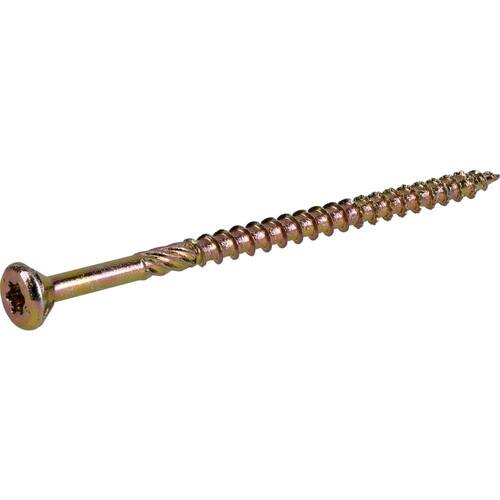 Wood Screw #10 x 3-1/2  in. Flat Head Torx Yellow Zinc-plated (59-Pack)