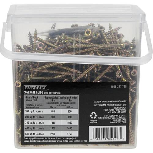 Wood Screw #9 x 2-1/2  in. Flat Head Torx Yellow Zinc-plated (501-Pack)