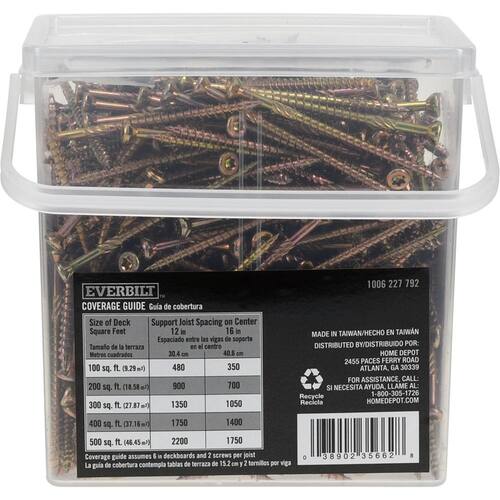 Wood Screw #9 x 3  in. Flat Head Torx Yellow Zinc-plated (417-Pack)