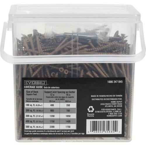 Wood Screw #8 x 2-1/2  in. Trim Head Torx Yellow Zinc-plated (655-Pack)