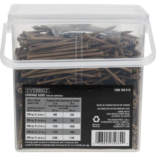 Wood Screw #8 x 3  in. Trim Head Torx Yellow Zinc-plated (542-Pack)