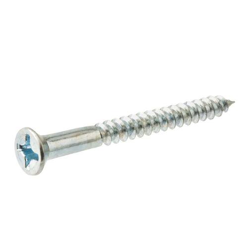 Wood Screw #6 x 1-1/4 in. Zinc Plated Phillips Flat Head 100-Pack