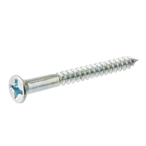 Wood Screw #8 x 1-1/2  in. Flat Head Phillips Zinc Plated (100-Pack)