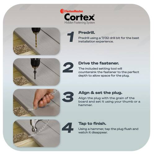 Collated Cortex Hidden Fastening System for Fiberon ArmorGuard Decking - 2-1/2 in. screws and plugs in Forest Brown, 50 LF