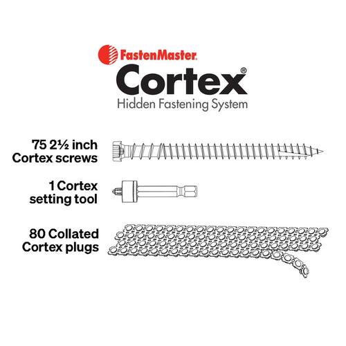 Collated Cortex Hidden Fastening System for Fiberon ArmorGuard Decking - 2-1/2 in. screws and plugs in Forest Brown, 50 LF