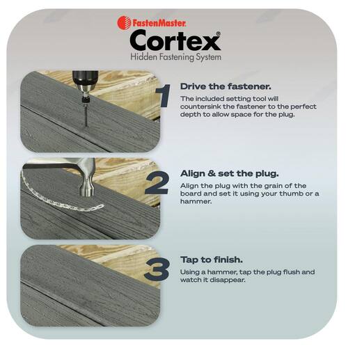 Collated Cortex Hidden Fastening System for Trex Transcend Decking - 2-1/2 in. screws and plugs in Spiced Rum, 50 LF