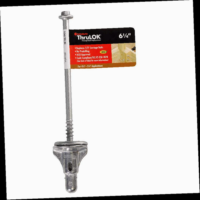 Screw ThruLOK Through-Bolt Replacement – 6-3/4 inch thru bolts for wood (Single Fastener) Head