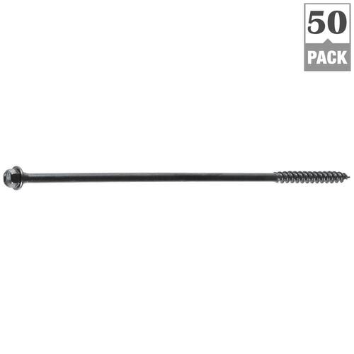 Wood Screw #10 x 8 in. Hex Head Hex Corrosion Resistant (50-Pack)