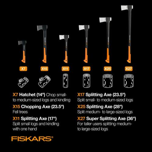 Splitting Axe, 6.3 lb., with 36 in. Shock-absorbing Handle, X27 Super