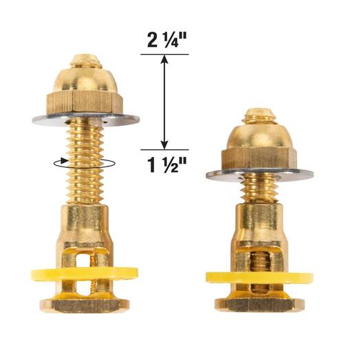 Toilet Bolt Kit No Cut Brass 5/16 in. x 2-1/4 in.