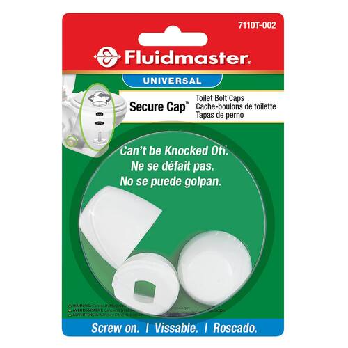 Toilet Bolt Caps Universal in White Secure Cap